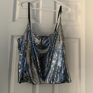 NWT 2X Shimmering Sequined Crop Top
